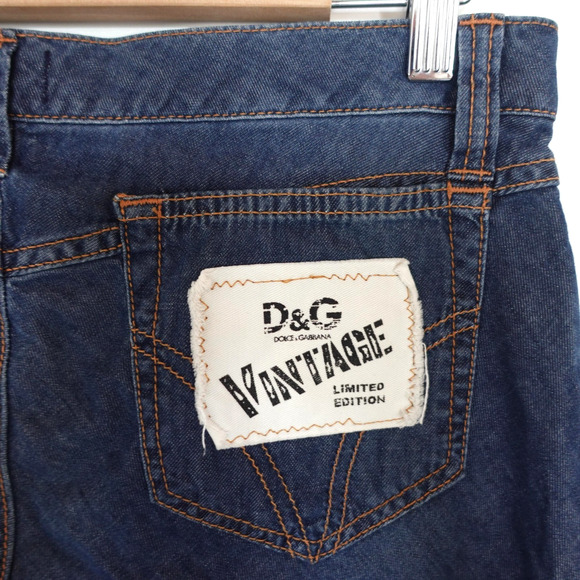 D&G Dolce & Gabbana Jeans Womens 29 Blue Denim Low Rise Limited Edition Vintage - Picture 5 of 13